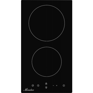 Домино MONSHER Домино, Электрическая независимая варочная поверхность стеклокерамическая домино, два способа установки - встраиваемая, настольная ширина 30 см, 2 зоны ускоренного нагрева HI-Light, сенсорное управление, 3 цифровых дисплея, 9 уровней
