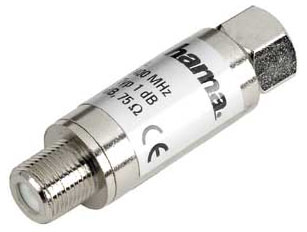 Защита антенная Hama H-44262 Защита от перенапряжения для антенных сетей F-штекер (m-f) 75 Ом