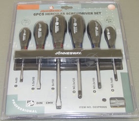 Набор отверток JONNESWAY D03PR06S шлиц и крест ''hercules'' sl 4х80-8х150 ph#1-3 6 предметов