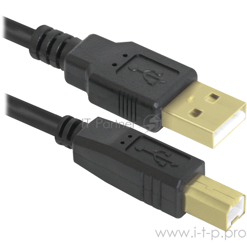 Кабель USB2.0 соединительный USB A-B Defender USB04-06PRO 87430, с позолоченными контактами, с ферритовыми кольцами, экранированный (1.8м)
