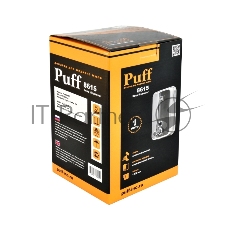 Дозатор PUFF 1402.091 для жидкого мыла из нержавеющей стали -8615 1000ml
