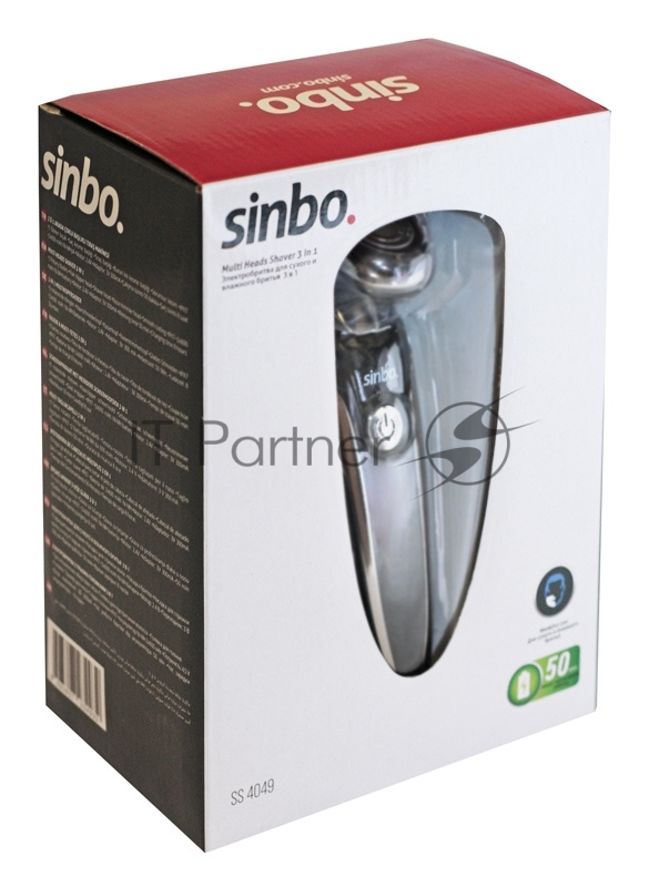 Бритва роторная Sinbo SS 4049 реж.эл.:3 питан.:аккум. черный