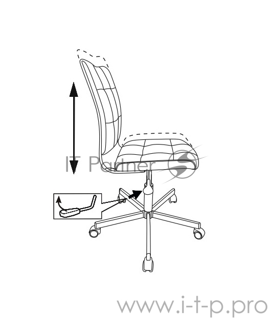 Кресло Бюрократ CH-330M/RED без подлокотников красный Next-13 искусственная кожа крестовина металл