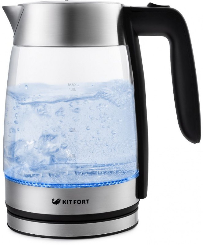 Чайник электрический Kitfort КТ-641 1.8л. 2200Вт серебристый (корпус: металл)
