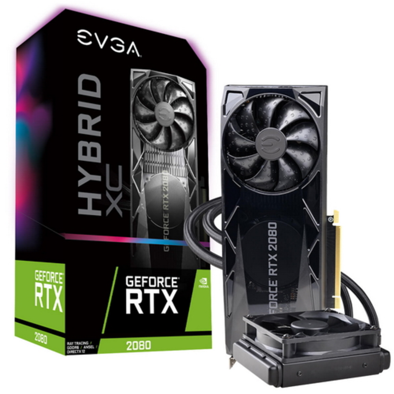 Видеокарты EVGA RTX 2080 XCHYBRID,iCX2,TypeC+HDMI+3DP 08G-P4-2184-KR RTL {4}