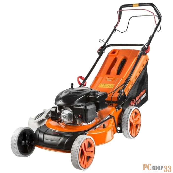 Газонокосилка Hammer Flex KMT145SB Газонокосилка бензо 277340 { 3.5лс 145см3 шир.46см выс.25-75мм травос.60л самох.мульч. }