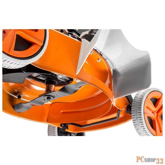 Газонокосилка Hammer Flex KMT145SB Газонокосилка бензо 277340 { 3.5лс 145см3 шир.46см выс.25-75мм травос.60л самох.мульч. }