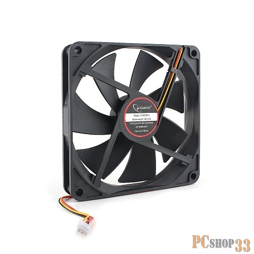 Вентилятор Gembird, 140x140x25, шарикоподшипник, 3 pin, провод 40 см