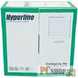 Неэкранированная витая пара Hyperline UTP4-C5E-SOLID-BL-305 / UUTP4-C5E-S24-IN-PVC-BL-305 Кабель UTP (U/UTP), кат. 5e, 4 пары, (305 м), (24 AWG), одножильный (solid), синий, PVC