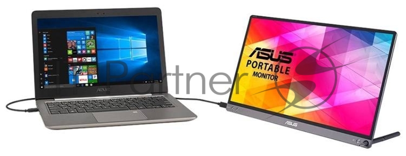 МОНИТОР 15.6 ASUS MB16AC Black (IPS, LED, Wide, 1920x1080, 160°/160°, 200 cd/m, 800:1, +USB, )