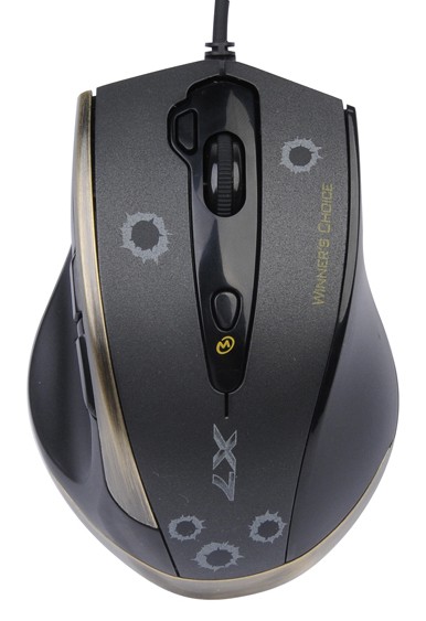 Мышь A4 V-Track F3 черный/золотистый оптическая (3000dpi) USB2.0 игровая (6but)