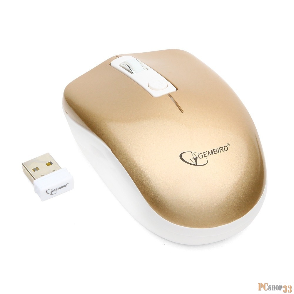 Мышь Gembird MUSW-400-G USB Pink-gold