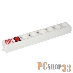 Фильтр-удлинитель Power Cube 5,0 м 6 розеток (серый) 10А/2,2кВт