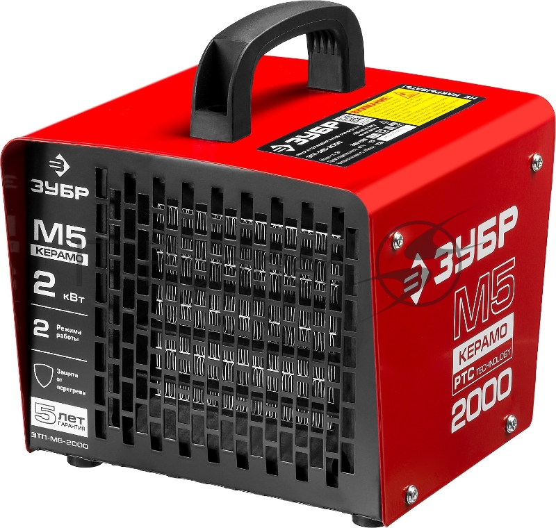 Тепловая пушка электрическая Зубр ЗТП-М5-2000 красный