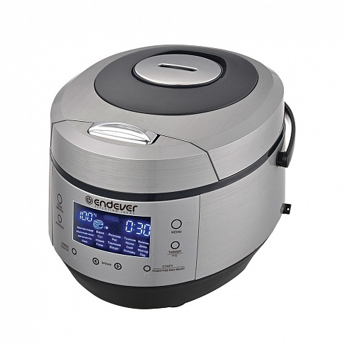 Мультиварка-скороварка Endever Vita-120, 900 Вт., чаша 5 л., 20 программ + Мастер-повар, таймер 24 ч., стальной/черный