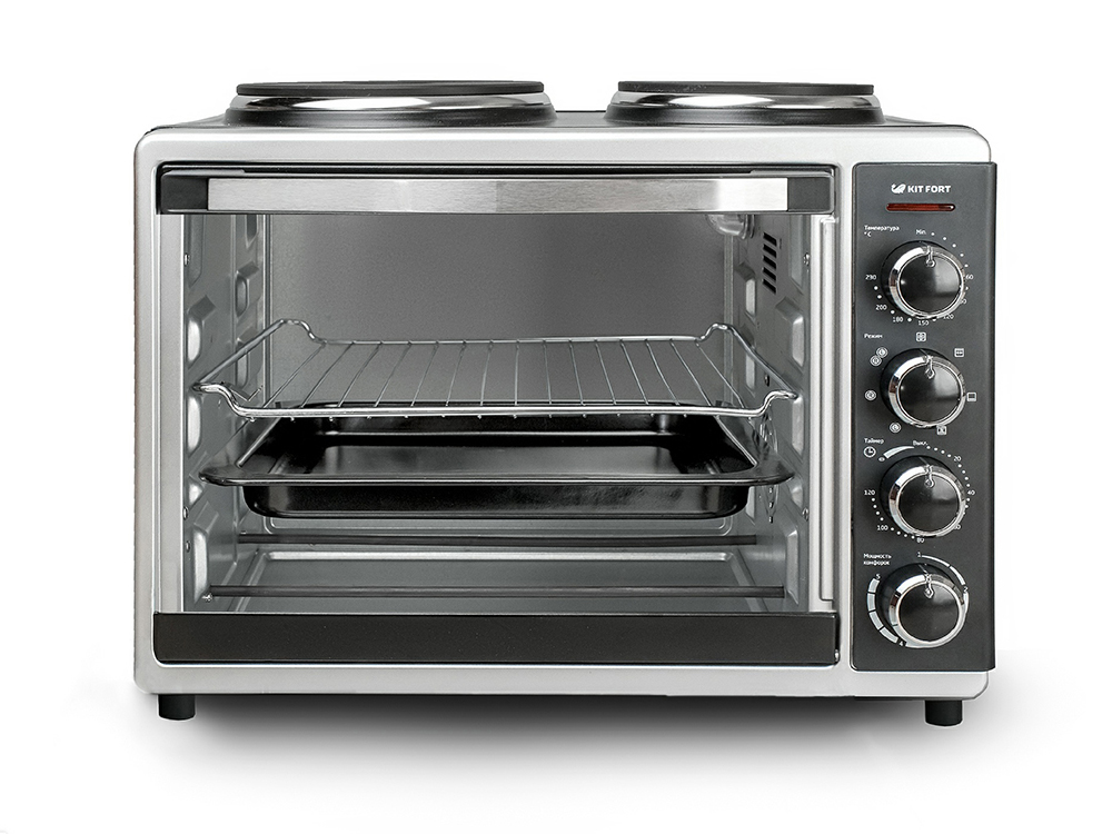 Электропечь Kitfort КТ-1703 30л. 1600Вт серебристый/черный