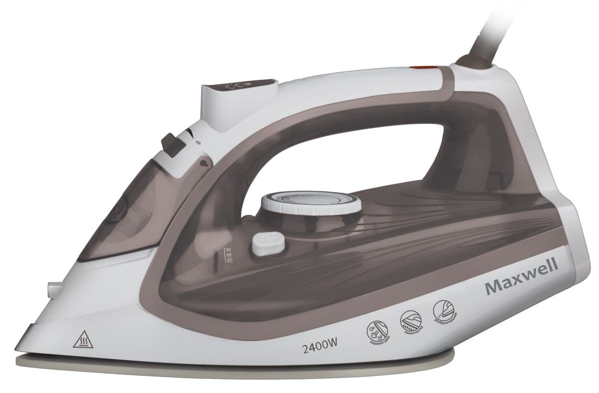 Утюг Maxwell MW-3047(ВN), 2400 Вт., подошва керамическое покрытие, коричневый