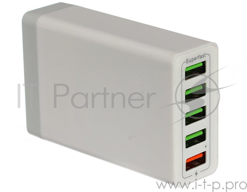 Зарядное устройство VCOM на 5 портов AC (EU Plug 100-220V) -> USB, IC, Quick Charge<M046/CA-M046>