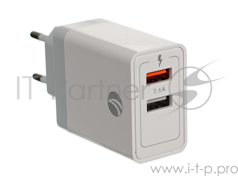 Зарядное устройство 2 порта AC (EU Plug 100-220V) -> USB, IC, Quick Charge 3.0 VCOM <M050/CA-M050>