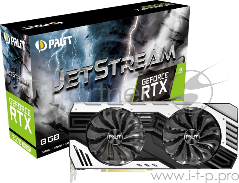 Видеокарта Palit PCI-E PA-RTX2070SUPER JS 8G nVidia GeForce RTX 2070SUPER 8192Mb 256bit GDDR6 1605/14000/HDMIx1/DPx3/HDCP Ret