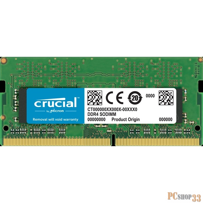 Оперативная память Crucial 16GB DDR4 2666MT/s (PC4-21300) CL19 DR x8 Unbuffered SODIMM 260pin for Mac