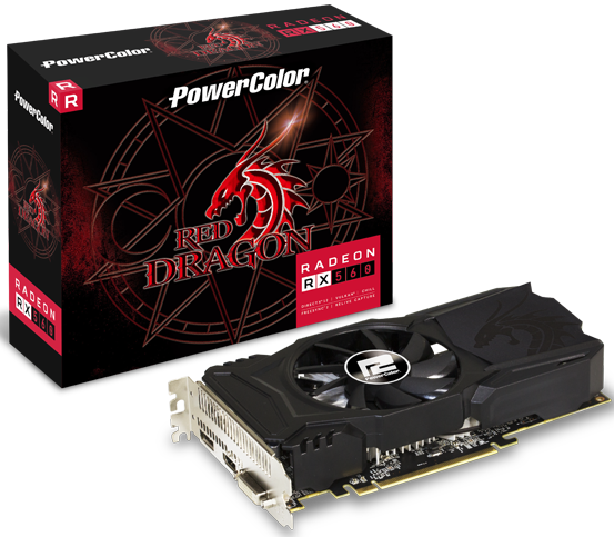 Видеокарта 4Gb (PCI-E) PowerColor RX 560 (AXRX 560 4GBD5-DHA) (RX 560, GDDR5, 256 bit, HDCP, DVI, HDMI, DP, retail)