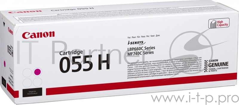 Тонер Картридж Canon 055 H M 3018C002 пурпурный (5900стр.) для Canon MF645Cx/MF643Cdw/MF641Cw/LBP62