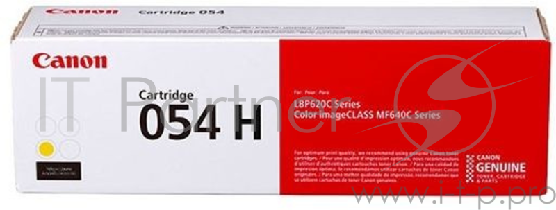 Тонер Картридж Canon 054 H Y 3025C002 желтый (2300стр.) для Canon MF645Cx/MF643Cdw/MF641Cw/LBP62