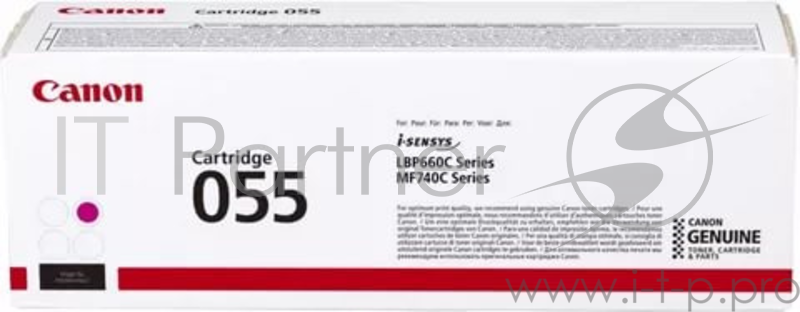 Тонер Картридж Canon 055 M 3014C002 пурпурный (2100стр.) для Canon MF746Cx/MF744Cdw/MF742Cdw/LBP6