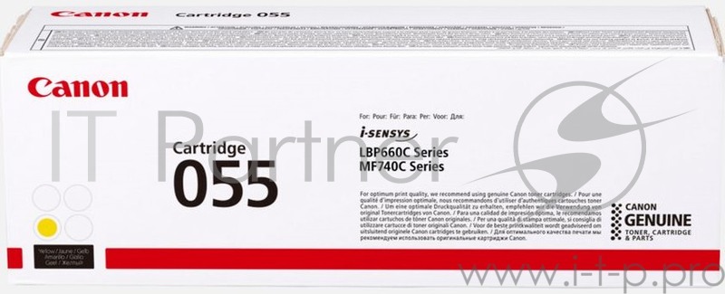 Тонер Картридж Canon 055 Y 3013C002 желтый (2100стр.) для Canon MF746Cx/MF744Cdw/MF742Cdw/LBP6
