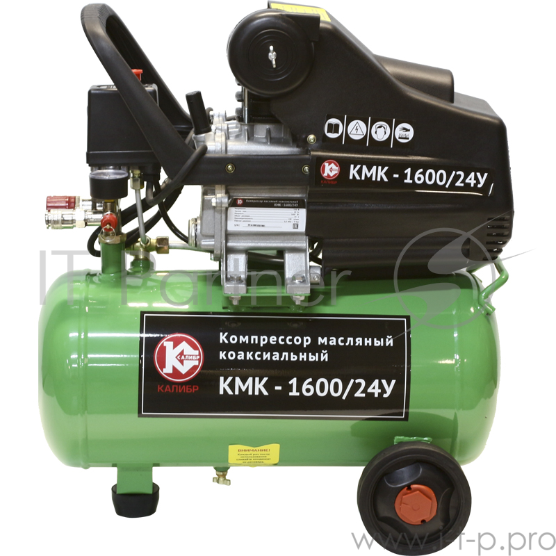 Компрессор КАЛИБР КМК-1600/24У 1.6кВт 8атм 24л 198л/мин 2выхода