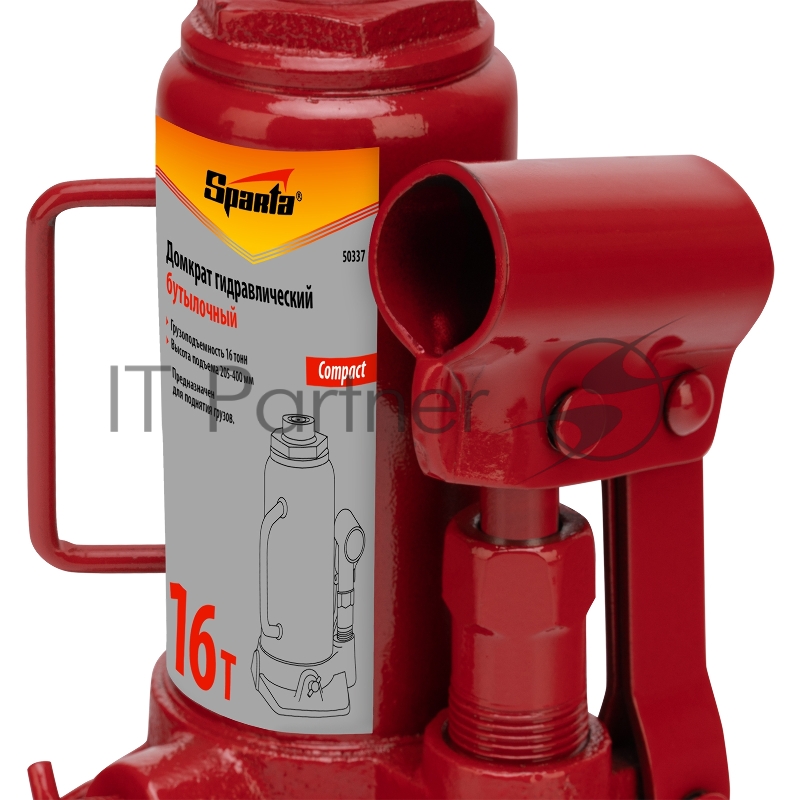 Домкрат SPARTA 50337 гидравлический бутылочный 16 т h подъема 205-400мм compact