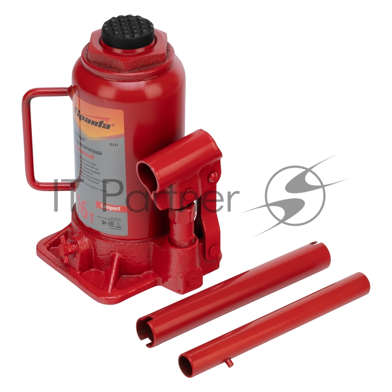 Домкрат SPARTA 50337 гидравлический бутылочный 16 т h подъема 205-400мм compact