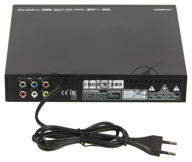 Плеер DVD Hyundai H-DVD100 черный ПДУ