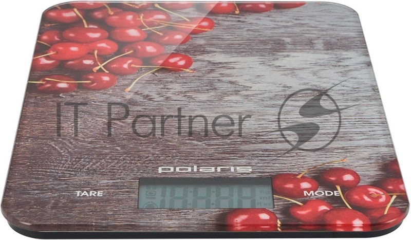 Весы кухонные электрон POLARIS PKS1046DG Cherry 10 кг, стекло