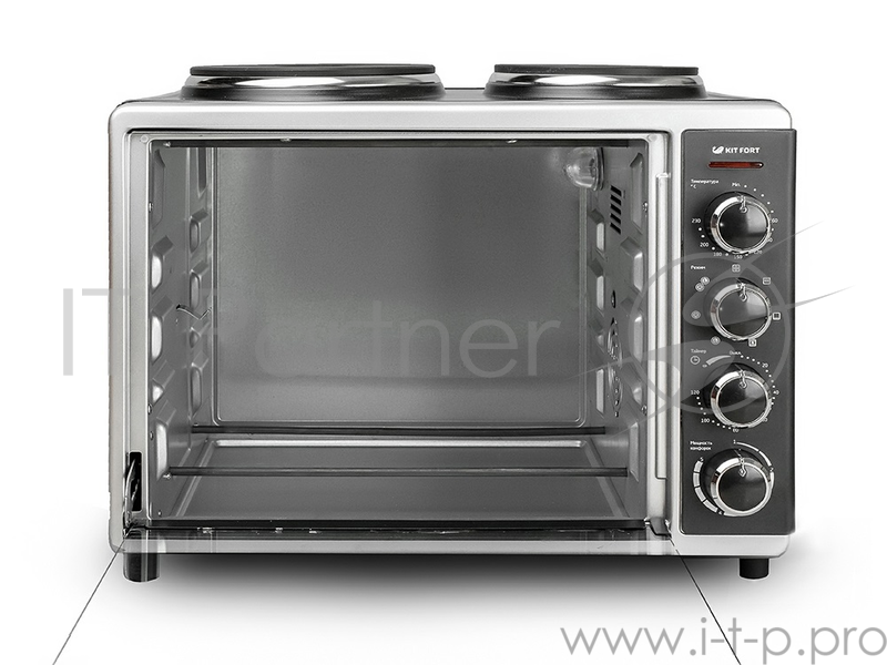 Электропечь Kitfort КТ-1703 30л. 1600Вт серебристый/черный