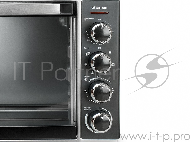Электропечь Kitfort КТ-1703 30л. 1600Вт серебристый/черный