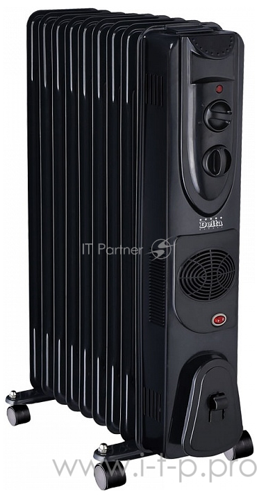 Масл.обогреватель DELTA D49F-9 (черный:9 секций, 2000 Вт, вент. )
