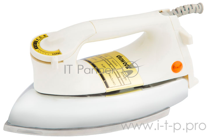 Утюг ЯРОМИР ЯР-003 белый Максимальная мощность 1400 Вт. Подошва из полированного алюминия. Автоматический контроль температуры нагрева. Индикатор нагрева утюга. Терморегулятор. Цвет: белый.
