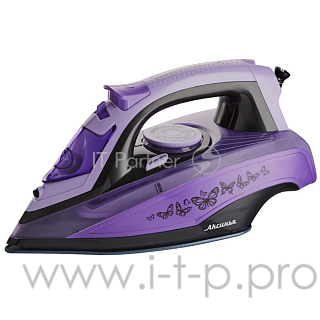 Утюг АКСИНЬЯ КС-3001 фиолетовый с черным: 2600 Вт, КЕРАМИКА,САМООЧИСТКА,Паровой удар(Россия)(8)