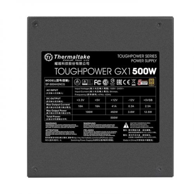 Блок питания Thermaltake Toughpower GX1 500W (PS-TPD-0500NNFAGE-1) v.2.4,A.PFS,80 Plus Gold,Fan 12 cm,Retail