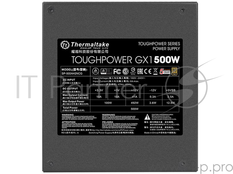 Блок питания Thermaltake Toughpower GX1 500W (PS-TPD-0500NNFAGE-1) v.2.4,A.PFS,80 Plus Gold,Fan 12 cm,Retail