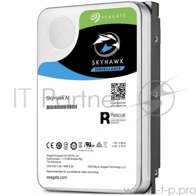 Накопитель на жестком магнитном диске Seagate Жесткий диск HDD 12TB Seagate SkyHawk ST12000VE0008 3.5