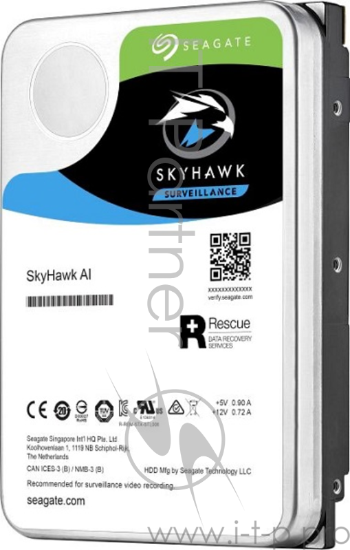 Накопитель на жестком магнитном диске Seagate Жесткий диск HDD 12TB Seagate SkyHawk ST12000VE0008 3.5