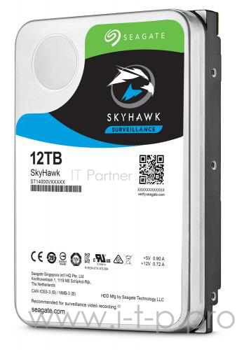 Накопитель на жестком магнитном диске Seagate Жесткий диск HDD 12TB Seagate SkyHawk ST12000VE0008 3.5