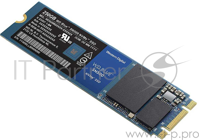 Твердотельный накопитель SSD M.2 250GB Western Digital WD Blue WDS250G1B0C (BLUE SN500,PCIE,TLC,запись 1300 Мб/сек,чтение 1700 Мб/сек) (WDS250G1B0C)