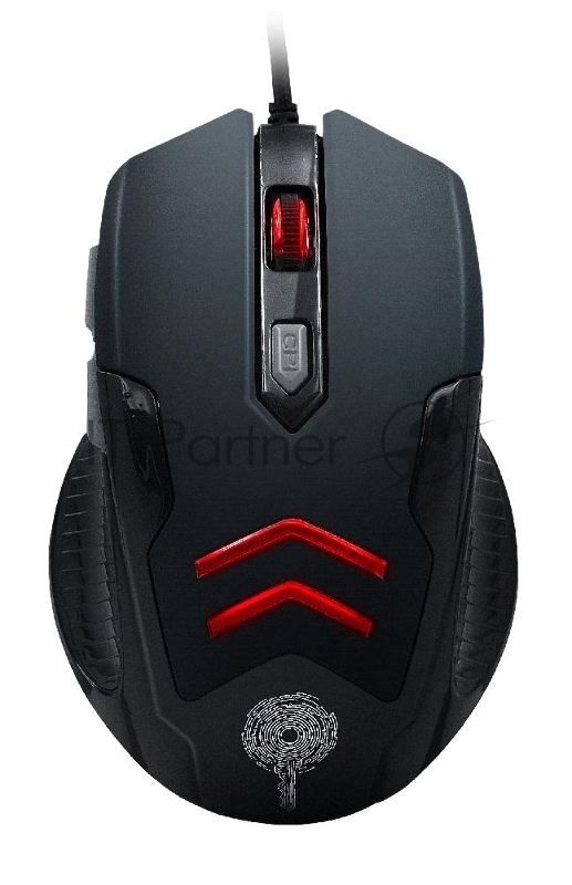 Игровая Мышь Qumo Crypt M57, проводная, оптическая, 6 кнопок, подсветка 4 цветов, дыш., 800/1600/2400/3200 dpi