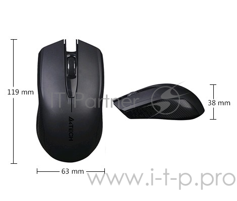 Мышь беспроводная A4Tech V-Track G11-760N / USB / Wireless / Optical / Black