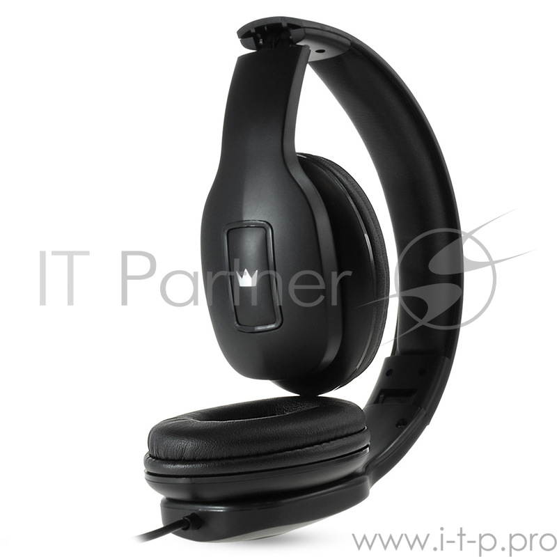 Гарнитура CROWN CMH-209T black ( Закрытого типа с микрофоном на проводе, складной корпус, регулируемое оголовье, длина кабеля 120см, кнопка приёма вызова, штекер jack 3.5мм 4pin, сопротивление 32Ом, мощность 20мВт, чувствительность 100 Дб, частотный