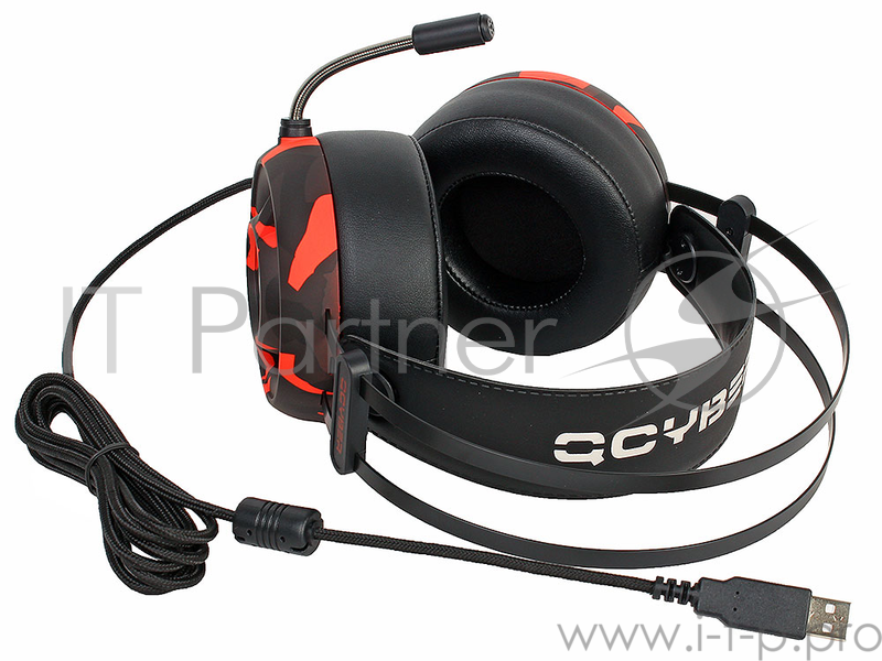 Гарнитура QCYBER ROOF black+red, звук 7.1, 2,2m, USB